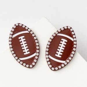 NEW Football Earrings with Pearl Accents